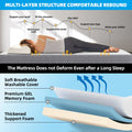 Folding Bed with Mattress 75" x 31" Cot Size Folded Bed, Rollaway Guest Bed Portable Foldable Extra Bed for Adults Daybed with 5" Memory Foam Mattress Space - Saving Sturdy Metal Grid Frame