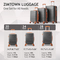 Zimtown Luggage 3 Piece Set Suitcase ABS Hardside Lightweight with TSA Lock Spinner Wheels, Beige