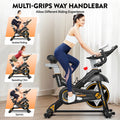 LNOW Commercial Built - in Bluetooth Fan Exercise Bike, Adjustable Air Resistance with Dual - Action Handlebars, Heavy Duty Indoor Cycling Bike for Home Gym Traininning, 350 lb Arm/Leg Cardio Workout