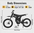 GT73 Electric Bike for Adults, 2000W UL 2849 Electric Dirtbike with 25" Motorcycle Tires, 48V36.4AH Dual Battery Ebike, Max 37 Mph & 85 Mile Long Range, Dual Hydraulic Brakes & Full Suspension
