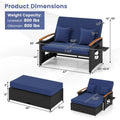 Tangkula Patio Rattan Daybed with 4-Level Adjustable Backrest