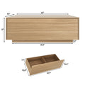 Blotout Square Coffee Table with 2 Large Drawers, 43" Mid Century Modern Coffee Table with Storage, Wood Cocktail Table Center Table with Storage for Living Room, Wood Grain