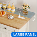 Uforic Kitchen Island Cart with Power Outlets, Kitchen Storage Trolley Cart with Storage Shelves & Drawers, Off - White