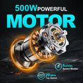 750W Peak Electric Bike for Adults, 500W Motor, 20"x2.5" Fat Tire Folding Ebike, 48V 7.8ah Battery 43miles Long Ranges, up to 24MPH Max Speed