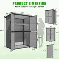 AECOJOY 58 Cu.Ft Resin Outdoor Storage Cabinet Waterproof with Shelves, Dark Gray