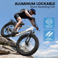 ANCHEER Electric Bike for Adults Peak 1000W Electric Bicycle 48V 15AH Battery Electric Bike 26" x 4.0" Fat Tire Mountain 28MPH 7 Speed Gears Electric Bike, Rear Rack, UL2849