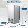 90 LBS/Day Commercial Undercounter Ice Maker, 15" Built-in Freestanding Ice Machine with Cooling Mode, 25 LBS Storage & Auto-Cleaning