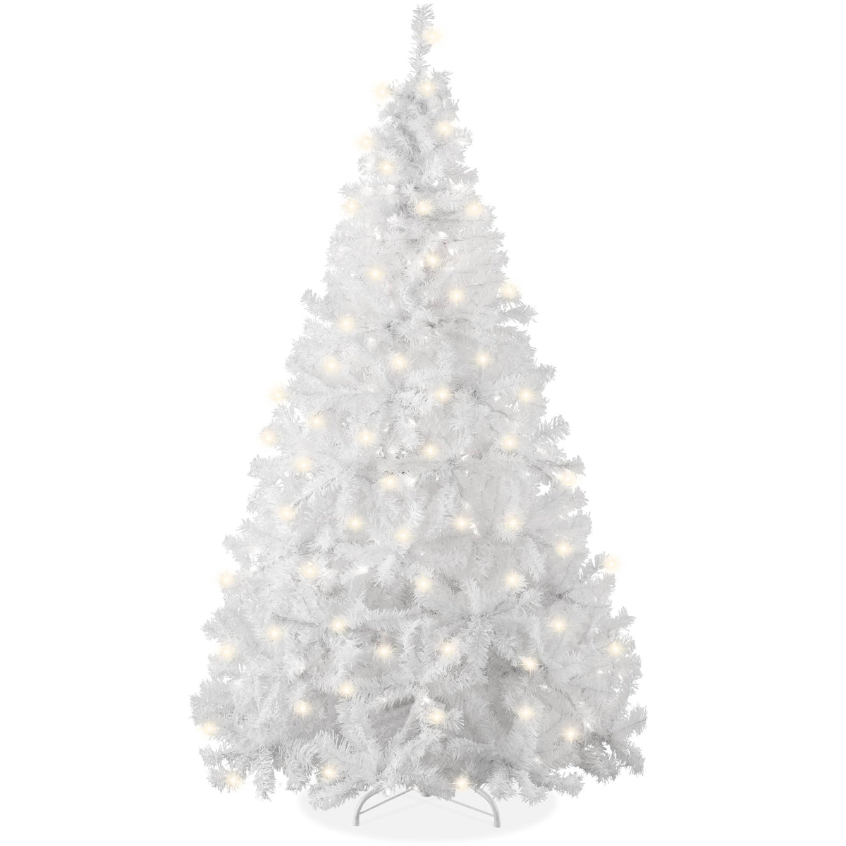 Best Choice Products 9ft Pre-Lit Premium Hinged Artificial Christmas Pine Tree w/ 900 Lights, Metal Stand, 2,000 Tips