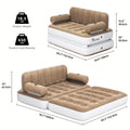 Inflatable Air Sofa Bed 2 - in - 1 Backrest Couch Airbed with Headboard and Pump Convertible Blow up Bed Mattress for Home, Camping, and Guests, Living Room Furniture, Queen Size