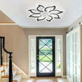 Garwarm Dimmable Ceiling Fan with Light and Remote Control, 27" Small Flush Mounted Ceiling Fan with LED Lights, APP and Remote Controlled, Modern, White