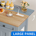 Uforic Kitchen Island Cart with Power Outlets, Kitchen Storage Trolley Cart with Storage Shelves & Drawers, Off - White