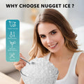 Auseo Nugget Ice Maker Countertop, Ready in 6 Mins, 35 lb Each Day with Self - Cleaning, Portable Sonic Ice Machine for Home/Office/Bar, Black