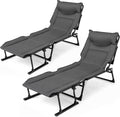 Tangkula 3 in 1 Folding Camping Cot Comfy Padded Convertible Single Sofa Chair