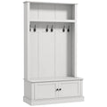 HOMCOM Hall Tree, Entryway Bench W/ Coat Rack, Shoe Cabinet, Black