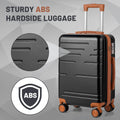 Zimtown Luggage 3 Piece Set Suitcase ABS Hardside Lightweight with TSA Lock Spinner Wheels, Beige