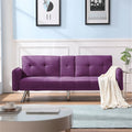 Aukfa 75" Square Arm Futon Convertible Sofa Bed for Home Office, 2 Cup Holders, Linen, Dark Gray