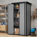 AECOJOY Tall Resin Outdoor Storage Cabinet Waterproof with Adjustable Shelves, Vertical Plastic Storage Shed
