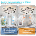 Garwarm Dimmable Ceiling Fan with Light and Remote Control, 27" Small Flush Mounted Ceiling Fan with LED Lights, APP and Remote Controlled, Modern, White