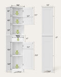 Aiho 67"h Bathroom Storage Cabinet with 2 Doors and 1 Drawer for Bathroom, Bedroom, Kitchen, and Living Room - White