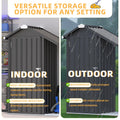 AECOJOY Outdoor Storage Cabinet Waterproof with Shelves and Lean to Open-Sided Firewood Racks