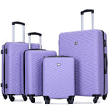 Travelhouse 4 Piece Hardshell Luggage Set Hardside Lightweight Suitcase with TSA Lock Spinner Wheels.(Blue)