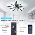 Garwarm Dimmable Ceiling Fan with Light and Remote Control, 27" Small Flush Mounted Ceiling Fan with LED Lights, APP and Remote Controlled, Modern, White