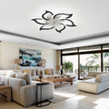 Garwarm Dimmable Ceiling Fan with Light and Remote Control, 27" Small Flush Mounted Ceiling Fan with LED Lights, APP and Remote Controlled, Modern, White
