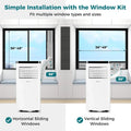 8000 BTU Portable Air Conditioner, 3-in-1 Floor AC Unit with Fan & Dehumidifier, Remote Control, 24H Timer, Window Kit for Rooms up to 350 Sq. Ft