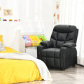 Kids Recliner Chair PU Leather Adjustable Lounge Sofa with Cup Holder, 3 Pockets & Retractable Footrest, Ergonomic Toddler Furniture Sofa