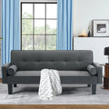 72" Convertible Loveseat Sofa Bed Sleeper Daybed, Modern Upholstered Folding Recliner, Small Futon Sofa for Living Room Apartment Office, Gray 02