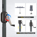 AECOJOY 15ft Patio Double-Sided Umbrella, 156 PCS Solar LED Light Outdoor Large Umbrella, Grey