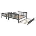AECOJOY Twin-Over-Full Bunk Bed with Twin size Trundle, Storage and Guard Rail for Bedroom, Espresso