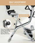 Pooboo 4in1 Folding Exercise Bike Indoor Cycling Bike Stationary Magnetic X Bike Gym Workout 300 lb Easy to Get on/Off