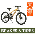 24" Ozark Trail FS.1 Epictrail Full Suspension Mountain Bike, for Teens and Adults, Heights Between 4'6" - 5'6", Silver