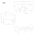 Aukfa 75" Square Arm Futon Convertible Sofa Bed for Home Office, 2 Cup Holders, Linen, Dark Gray