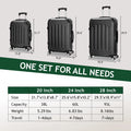 Zimtown Luggage 3 Piece Set Suitcase ABS Hardside Lightweight with TSA Lock Spinner Wheels, Beige