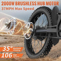 GT73 Electric Bike for Adults, 2000W UL 2849 Electric Dirtbike with 25" Motorcycle Tires, 48V36.4AH Dual Battery Ebike, Max 37 Mph & 85 Mile Long Range, Dual Hydraulic Brakes & Full Suspension