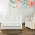 Dream on Me Quinn Full - Size Folding Crib. Removable Wheels. Modern Nursey. Adjustable Mattress Support. Patent Folding System in White