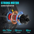 Aostirmotor Folding Electric Bike 20 in Fat Tire, with 750W Motor, 48V 12.5AH Removable Lithium Battery, Ebikes for Adults UL2849