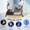 Maxkare Recumbent Exercise Bike for Home Stationary Bike Sturdy Quiet 8 Levels Recumbent Bikes Large Comfortable Seat Heart Rate Handle & Ipad Holder for Gym Seniors Adults