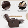 AECOJOY Massage Recliner Manual Chair with Heating & 360° Swivel Rocking Function, Brown
