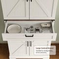 FUSOU 72'' Kitchen Storage Pantry Cabinet, Tall Storage Cabinet with 8 Door Shelves, 2 Cabinets and 1 Drawer, Freestanding Cupboard for Kitchen, Dining Room, Bathroom, Laundry