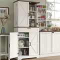 FUSOU 72'' Kitchen Storage Pantry Cabinet, Tall Storage Cabinet with 8 Door Shelves, 2 Cabinets and 1 Drawer, Freestanding Cupboard for Kitchen, Dining Room, Bathroom, Laundry