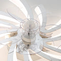 Garwarm Dimmable Ceiling Fan with Light and Remote Control, 27" Small Flush Mounted Ceiling Fan with LED Lights, APP and Remote Controlled, Modern, White