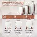 Zimtown Luggage 3 Piece Set Suitcase ABS Hardside Lightweight with TSA Lock Spinner Wheels, Beige