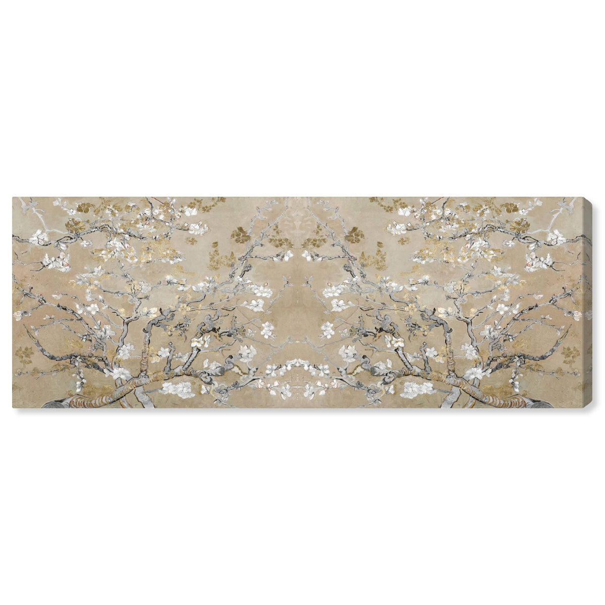 The Oliver Gal Artist Co. French 20 in x 54 in, Van Gogh in Gold Blossoms Inspiration Twin, Large Canvas Wall Art, Living Room, Gold