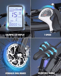 Dual Motor PEAK 3000W Electric Bike for Adults, 31mph 48V 23ah Electric Bicycle, 26" Fat Tire Mountain Bike UL2849
