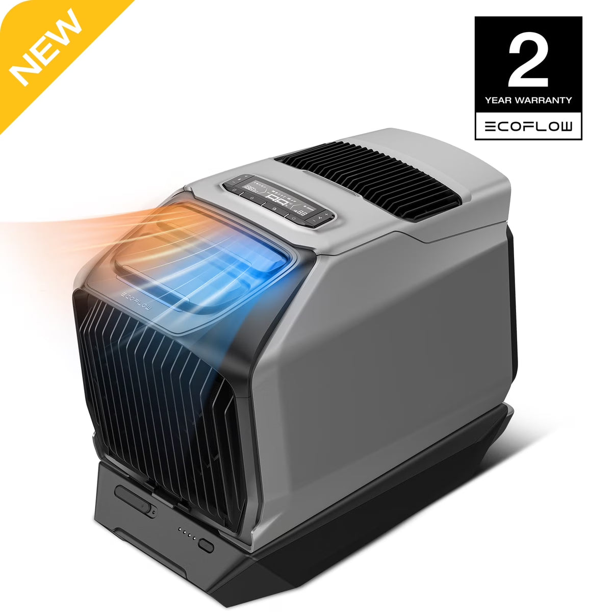EF Ecoflow WAVE 3 Portable Air Conditioner with Add - on Battery, 1800W/6100 BTU Cooling and 2000W/6800 BTU Heating, 1000W Fast Charging in 75 Mins, 8H Wireless Running, APP Control, for Camping, Rvs