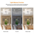 Garwarm Dimmable Ceiling Fan with Light and Remote Control, 27" Small Flush Mounted Ceiling Fan with LED Lights, APP and Remote Controlled, Modern, White