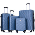 Travelhouse 4 Piece Hardshell Luggage Set Hardside Lightweight Suitcase with TSA Lock Spinner Wheels.(Blue)